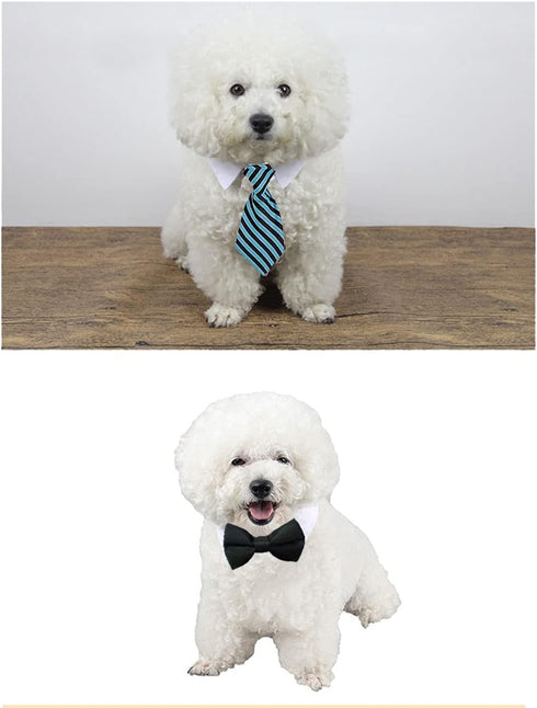 4 Pieces Pets Dog Cat Bowtie Pet Costume, Adjustable Formal Necktie Collar for Small Dogs and Cats, Puppy Grooming