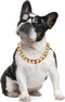 18K Gold Plated Dog Chain Collar, 3/4 Inch Width Cuban Link Durable Necklace for Pit Bulldog, 26 Inch, Gold