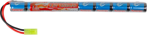 Tenergy Airsoft Battery 9.6V 1600mAh NiMH Stick Battery High Performance Stick Type Batteries