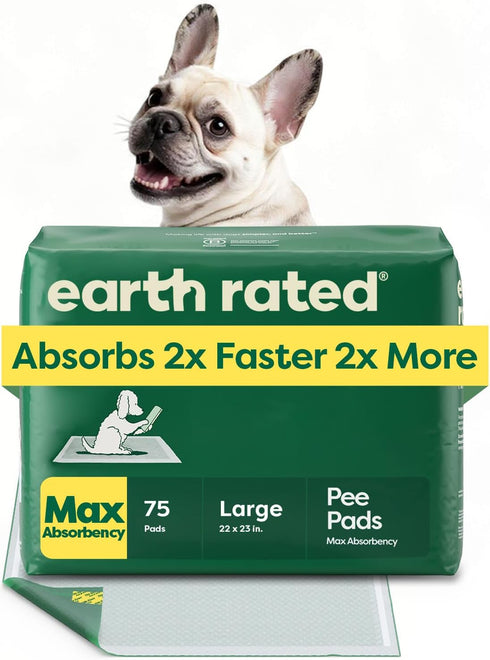 Earth Rated Puppy Pads, Max Absorbency Pee Pads for Dogs, Absorbs 2X