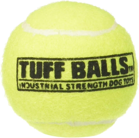 PetSport Jr Yellow Tuff Ball - Small Tennis Balls for Dogs, 1.8 Inch, Natural Rubber, Certified Non-Toxic (Pack of 6)
