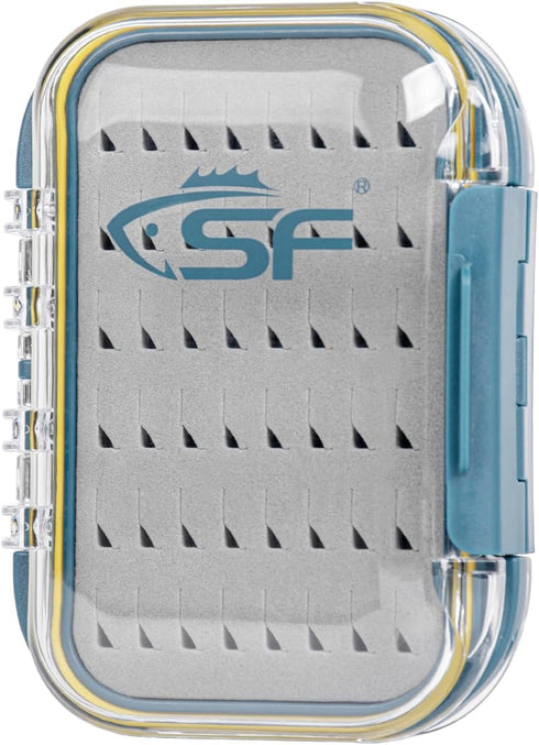 SF Small Waterproof Fly Box, Double Sided Floating Fly Fishing Case Storage for Nymph Wet Dry Flies, Easy Grip Foam