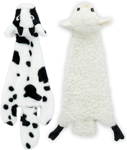 Best Pet Supplies 2-in-1 Stuffless Squeaky Dog Toys, Soft, Durable Fabric for Small, Medium, and Large Pets