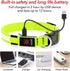 BSEEN Light Up Dog Collar, Rechargeable LED Reflective Pet Glow Collar for Night Walking (Neon Green, Medium)