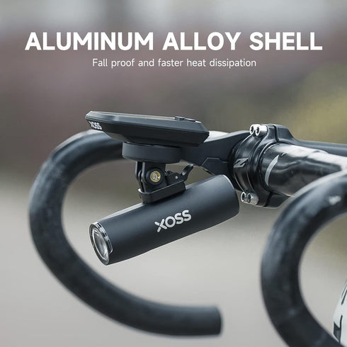 XOSS USB Rechargeable Bike Light for Night Riding, Waterproof Headlight with 5 Modes for Road, Mountain Bikes