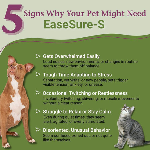 PetAlive EaseSure-S, Dog and Cat Calming Drops - Herbal Supplement for Pets, 59 mL