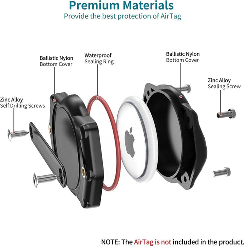 AirTag Dog Collar Holder (4 Pack), 100% Waterproof Mount, Ultra-Durable for Dog & Cat Collars, Fits All Widths