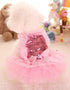 Fashion Sweet Puppy Dog Blingbling Princess Skirt, Pet Dog Lace Cake Camisole Tutu Dress, Pink Medium