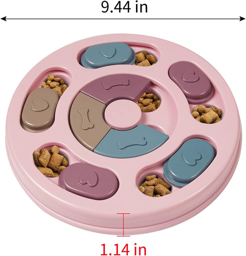 DR CATCH Interactive Dog Puzzle Feeder - Pink IQ Training Toy for Dogs
