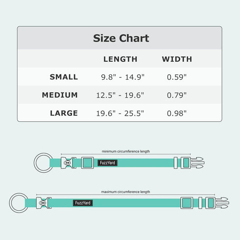 FuzzYard Life Stylish Dog Collars | Size M | Premium Cotton Design in Myrtle Green for Everyday Wear