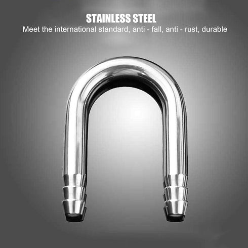Zerodis 10Pcs U-Shape Elbow Pipe, Stainless Steel Oxygen Pump CO2 Tubing for Aquarium