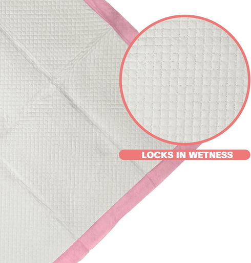 50 Count 22 22 Inch 6-Layer Pink Puppy Pee Pads, - x Dog Training Pads, Leak-Proof Quick Absorb Design for Pet Potty