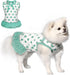 TONY HOBY Summer Dog Dress - Soft Party Dress with Polka Dots for Small Medium Dogs, White & Green