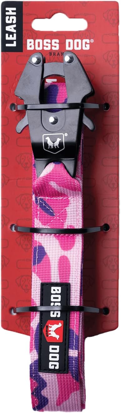 Boss Dog Tactical Pink Camo Leash, 6 Foot, 1" Wide