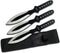 Perfect Point Throwing Knife Set – Set of 3 Throwers, Black & Satin Finish Stainless Steel Blades with Sheath