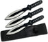 Perfect Point Throwing Knife Set – Set of 3 Throwers, Black & Satin Finish Stainless Steel Blades with Sheath