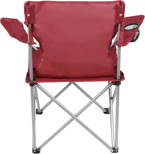 Generic Quad Folding Camp Chair with Cup Holder (Red)