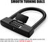 USHAKE Heavy Duty U Lock for Bicycles, Motorcycles, Combination Lock, Anti Theft (Black 14mm Chackle)