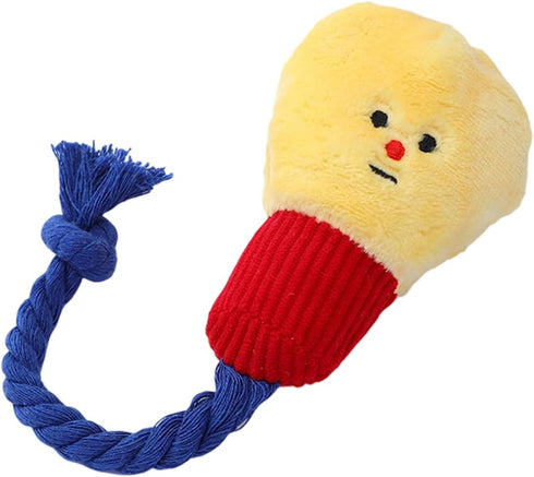 NIHUIFA Bulb Lovely Designs Pet Cotton Rope Chew Toy Squeaky Plush Teether Chewing Toy Help Teeth Bonding Activity