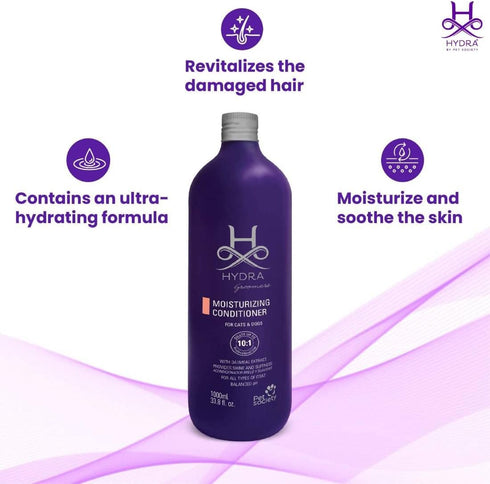 Hydra Professional Moisturizing Dog Conditioner, Oatmeal Hair Conditioner for Dogs and Cats, Suitable for All Breeds