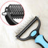 Pet Grooming Brush, Deshedding Tool for Dogs, Cats, Long Haired Pets, Undercoat Rake, Dematting Blue Brush (Small)