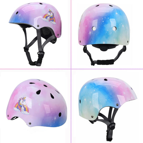 Kids Protective Gear Set - Helmet, Knee Pads, Elbow Pads & Wrist Guards for Boys & Girls Age 3-8 for Skating