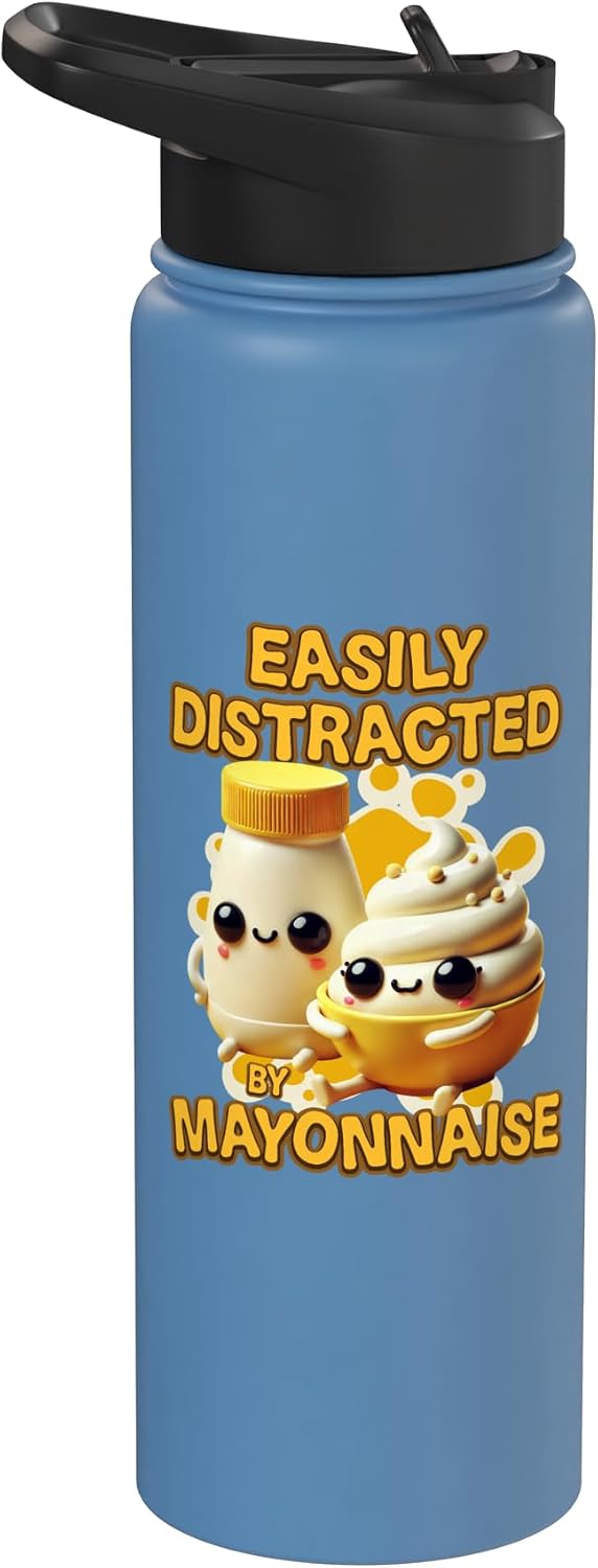 Mayonnaise Costume Mayo Group Easily Distracted By Mayonnaise Stainless Steel Insulated Water Bottle