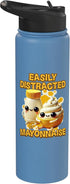 Mayonnaise Costume Mayo Group Easily Distracted By Mayonnaise Stainless Steel Insulated Water Bottle