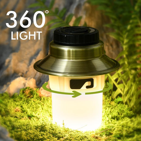 SMARTERIOR 5 Rechargeable LED Camping Lights & Lantern, Waterproof Lamp with Modes RGB String Lights, Adjustable