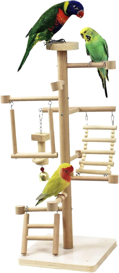 Set UANLANT Bird Playground Parrots Play Stand Parakeets Play Gyms Toy Birdcage Stand Perch Table Top Activity Center