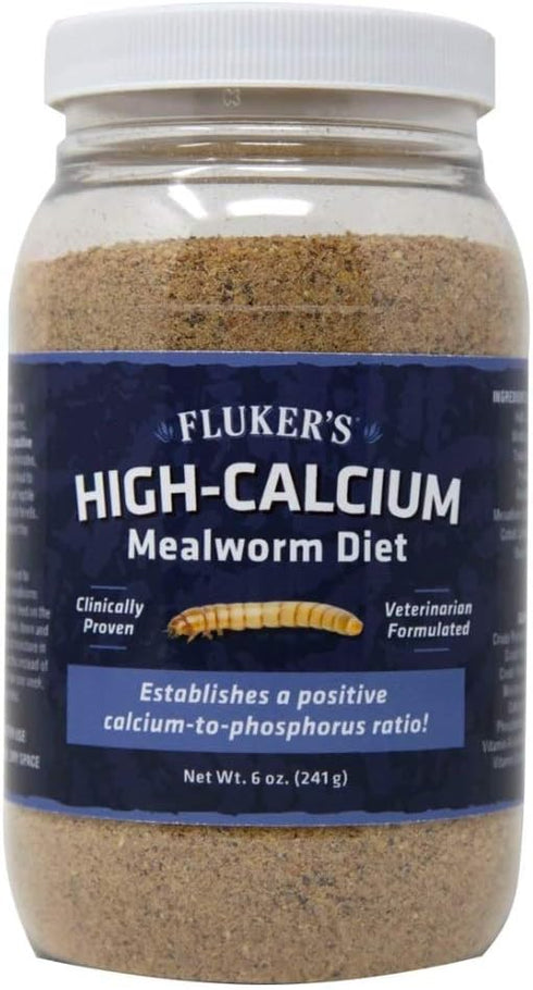 Fluker's High Calcium Mealworm Diet, 6 oz, Can Be Used as Gut-Loading Food or Bedding