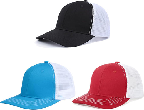 Unisex Trucker Hats, Blank Mesh Snapback Hats, Sport Plain Baseball Caps, Adjustable Fitted Hat