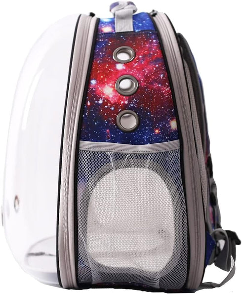 Galaxy Blue Cat Bubble Backpack, Space Capsule with Clear Window for Cats up to 12 Pounds, Airline Approved