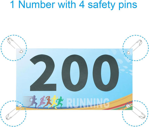 Tear-Resistant Running Bib Numbers with Safety Pins | Ideal for Marathons & Sports Events