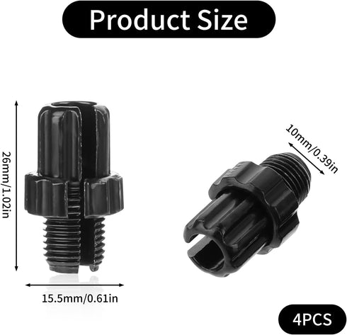 M10 Bike Brake Cable Handle Lever Adjusting Screws, 4 Pack 10mm Fastener Bolt for Mountain Bike Accessories - Black