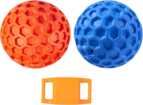 Dog Squeaky Balls, 2 Pack Indestructible Toys for Aggressive Chewers, Durable Natural Rubber
