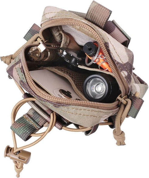 Tactical EDC Pouch, Molle Utility Pouches, Gadget Organizer Phone Holder with Water Bottle Holder