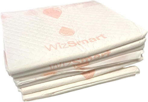 50 Count Wizsmart Heavyweight Dog Pads Absorbent, Leak-Proof Pet Training Pads with Stay Put Tabs Indoor & Outdoor Use