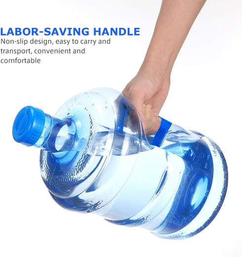 Wakauto Round Plastic Water Bottle with Handle - 2 Gallon Portable Water Jug, Large Capacity Container