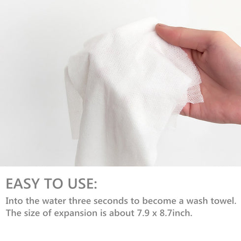 (50PCS) VanFn Disposable Towel, Compressed Towel, Mini Disposable Compressed Washcloth, Cotton Portable Disposable