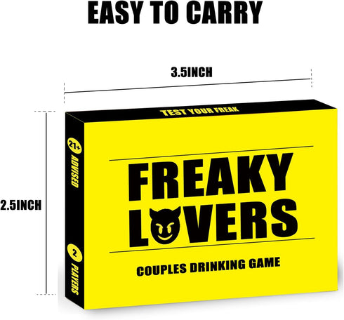 Couple Drinking Game for Date Night to Test Your Freak, Fun Couple Game for Romantic Anniversary & Valentines Birthdays