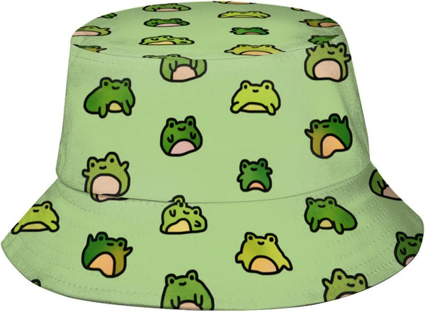 Frog Bucket Hat for Women and Men - Summer Outdoor Foldable Wide Brim Fisherman Sun Hat