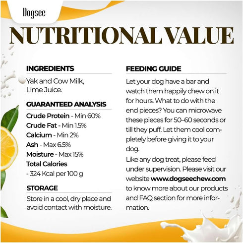 1lb 6 100% Dogsee Original Yak Cheese Himalayan Dog Chews (Medium - Bars) | All Natural | Dog Treats Medium Breed | Dog