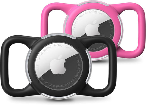Waterproof Airtag Dog Collar Holder - Silicone & ABS Airtag Holder for Dog & Cat Collars, Lightweight Protective Case