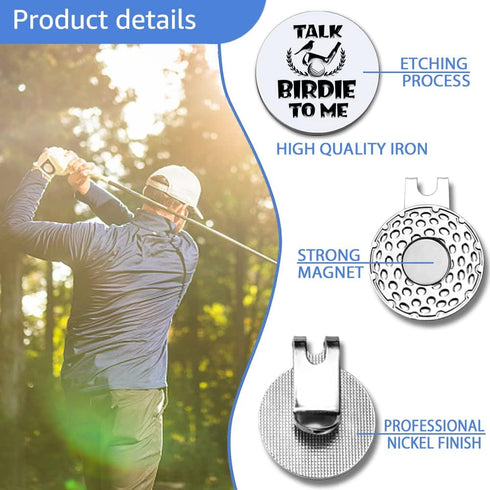Talk Birdie to Me Golf Ball Marker with Magnetic Hat Clip, Funny Golf Gift for Men Women