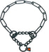 Herm Sprenger Black Stainless Steel Fur Saver Dog Collar - Long Link Training Slip Chain for Medium Large Dogs (18in,