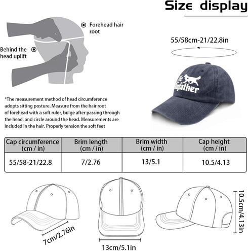 Golden Retriever Hat, The Dogfather Baseball Cap for Men, Vintage Adjustable Dad Hat Navy Blue