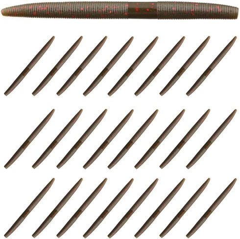 Reaction Tackle Wacky Worms/Soft Plastic Worm Stick Baits, 5.5in, 24 Pack, Durable Fishing Lures for Bass