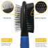BV Pet Grooming Bristle and Pin Comb Brush, Black and Blue, for All Breeds, Removing Shedding Hair for Dogs and Cats