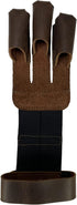 Three-Finger Archery Glove, Full Grain Leather Bow and Arrow Shooting Accessory for Archers, Bourbon Brown